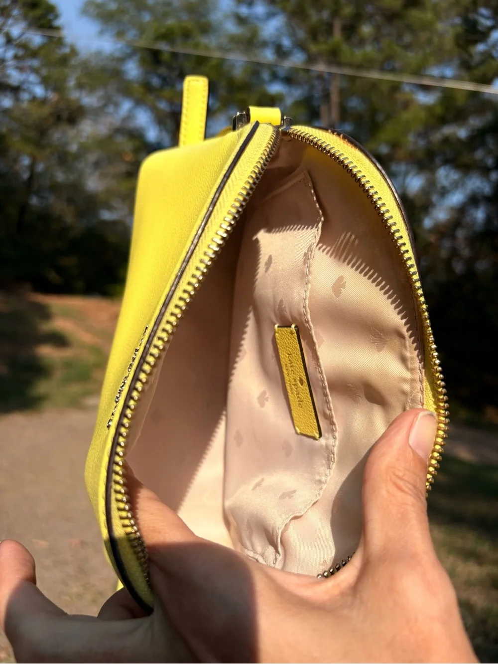 Kate Spade New York saffiano leather crossbody bag yellow